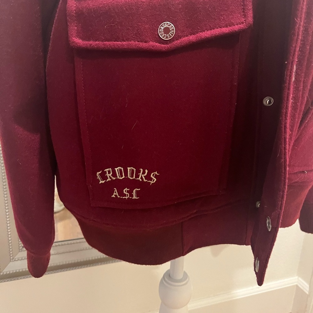 Crooks & Castles Deep Red Wool Jacket - Picture 2 of 5